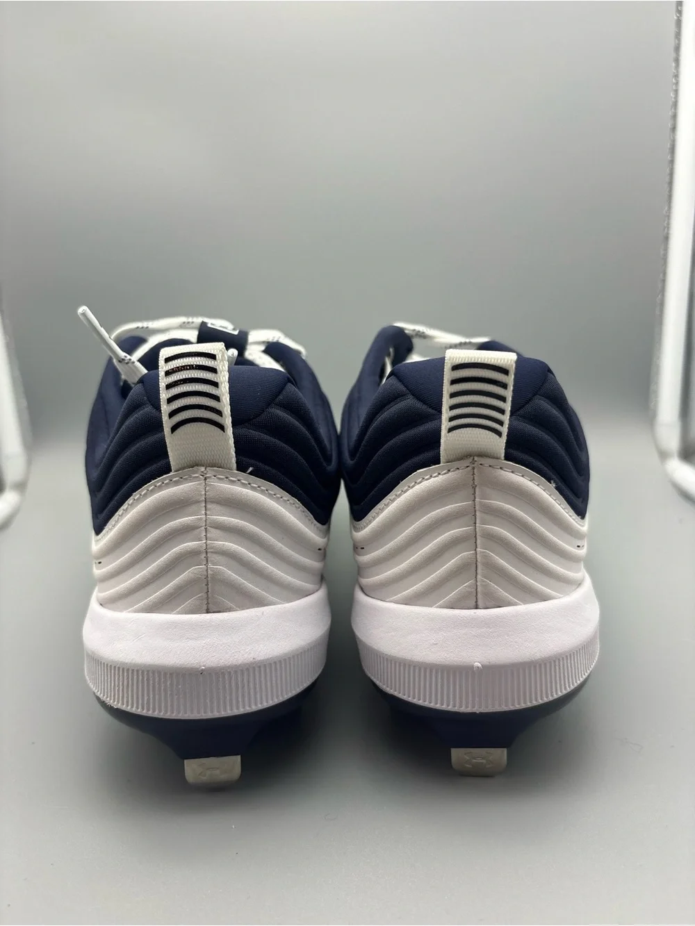 Under Armour | NEW! Glyde Fastpitch Softball Cleats - White Navy Blue ; Womens 8